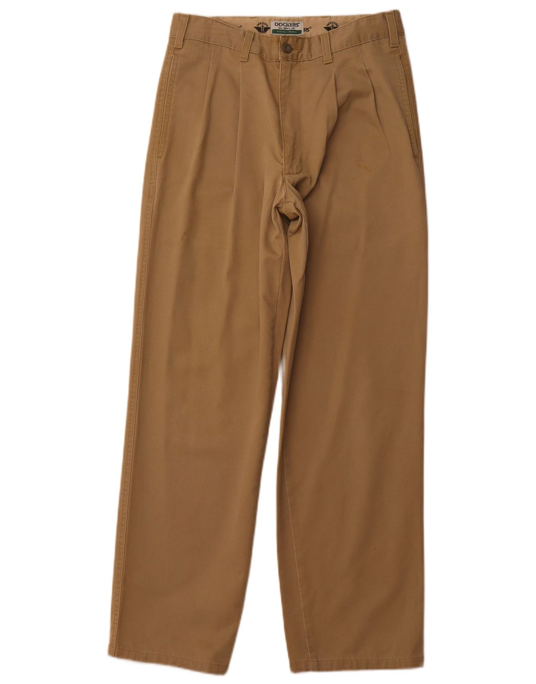 DOCKERS Pantalón chino con pinzas color caqui para hombre W30 L32 Algodón beige