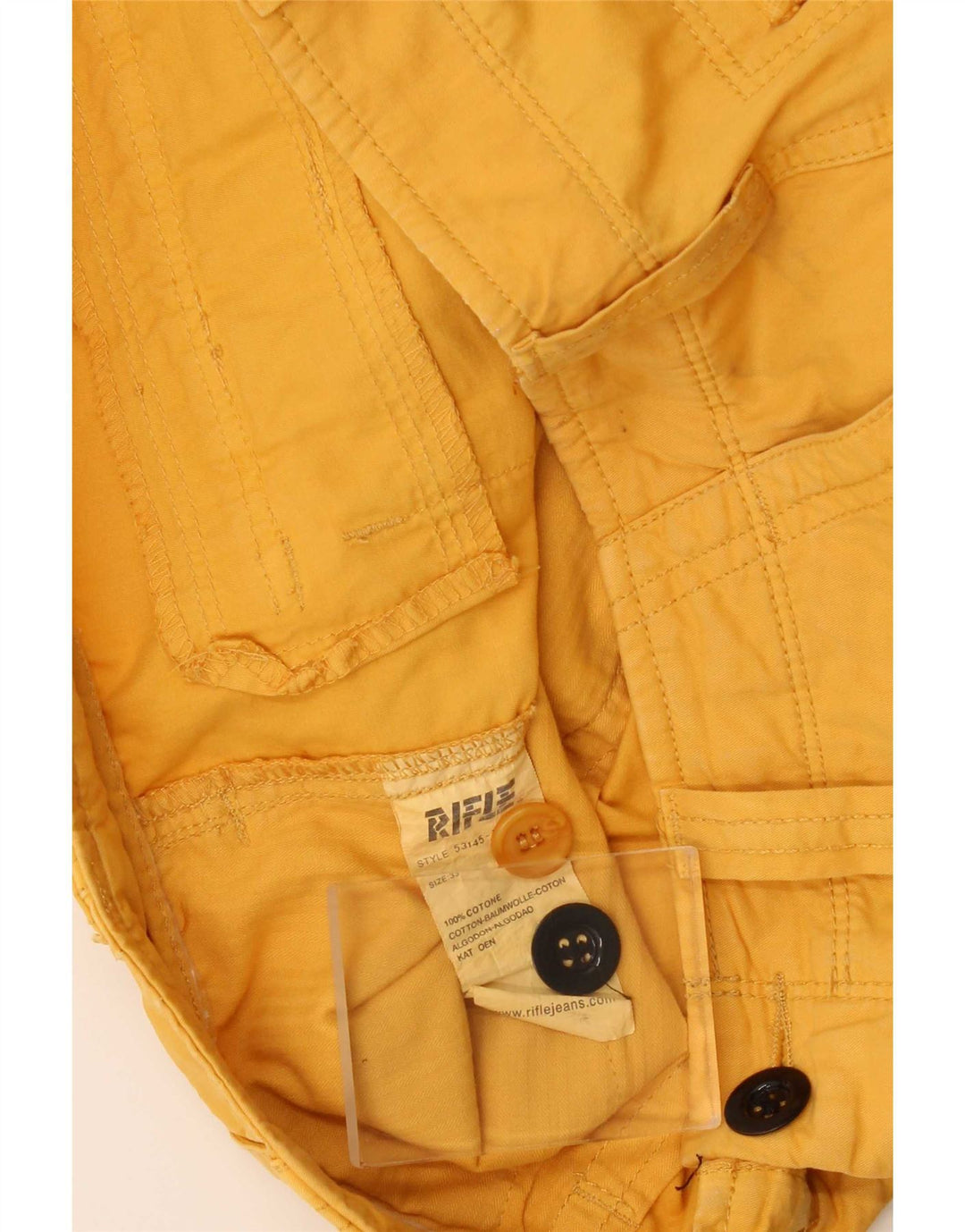 Pantalones cortos tipo cargo para hombre Rifle W33 Algodón amarillo medio