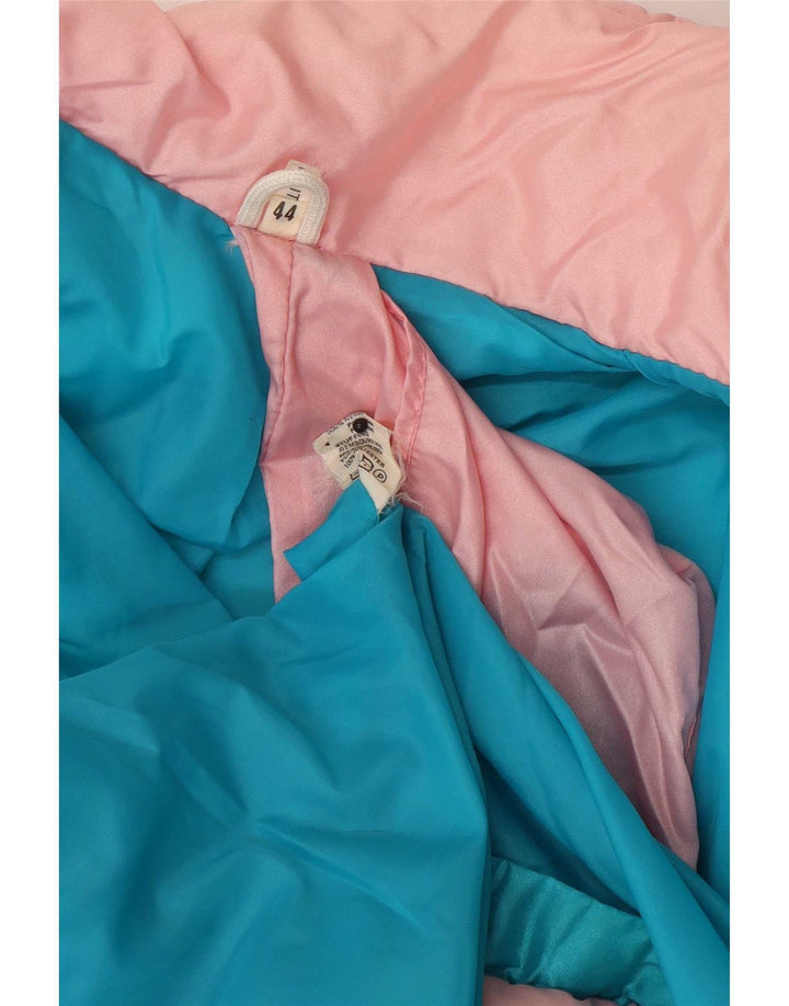 Chaqueta cortavientos vintage para mujer IT 44 Poliéster color block azul medio