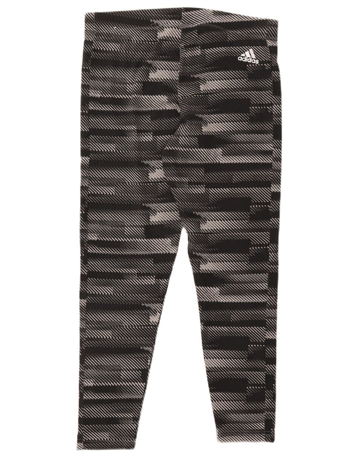 ADIDAS Leggings gráficos para mujer UK 16/18 Grande Negro Algodón a rayas