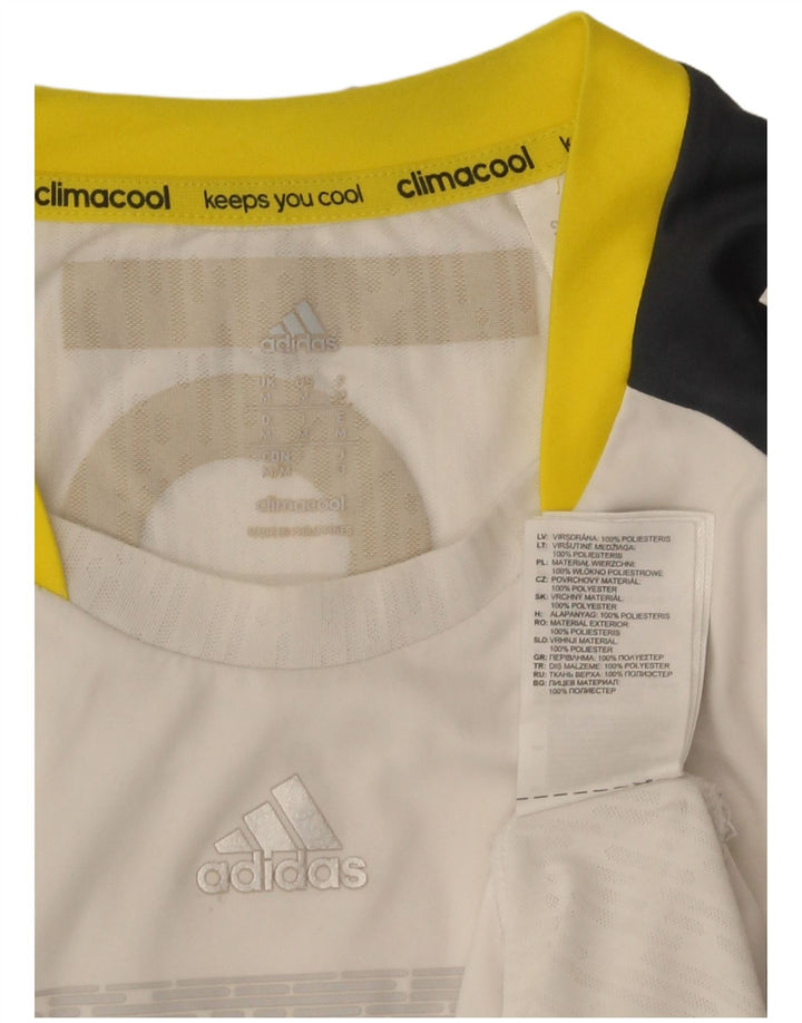 Adidas Hombre Climacool Graphic Camiseta Top Medio Blanco Colorblock