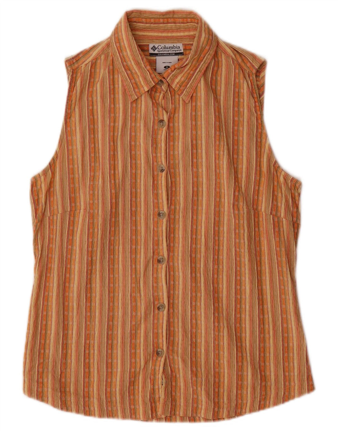 COLUMBIA Blusa sin mangas para mujer UK 40 Small Multicolor Rayas