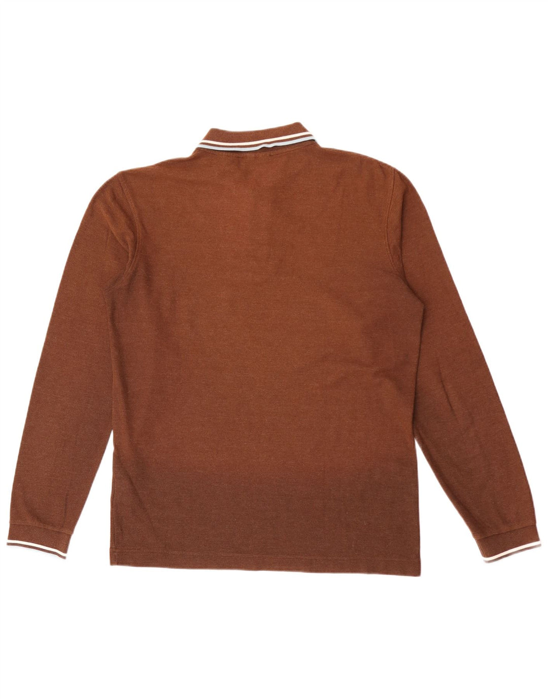 Fila Polo De Manga Larga Para Hombre Algodón Marrón Medio