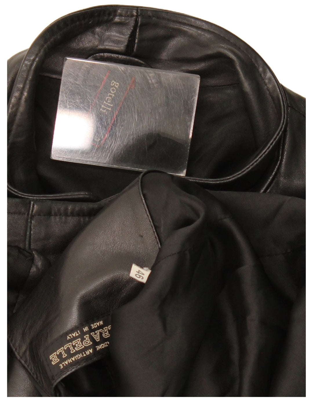 Gotelli Chaqueta de cuero para hombre IT 46 Small Cuero negro