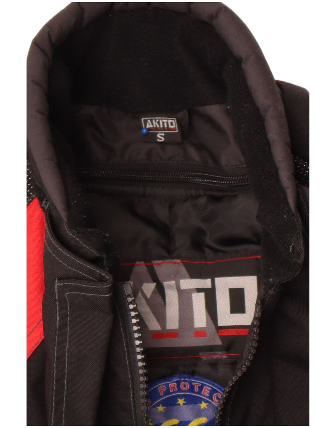 Akito Chaqueta de corredor con gráfico estilo motor para hombre UK 36 Small Black Colourblock