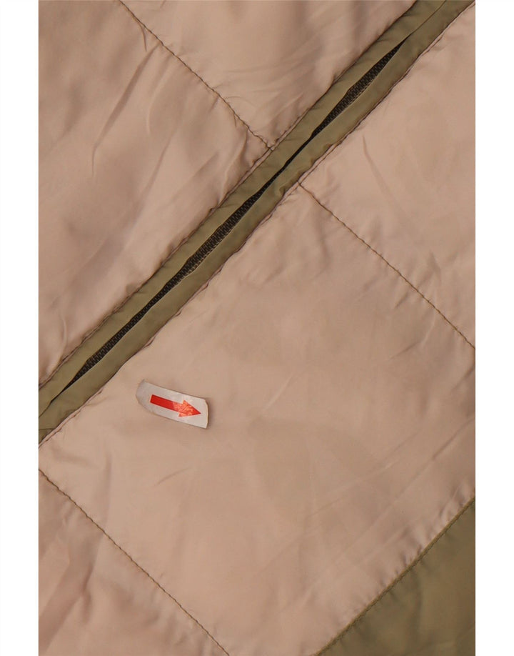 ASICS Chaleco acolchado para mujer UK 40 Mediano Caqui Colorblock Poliéster