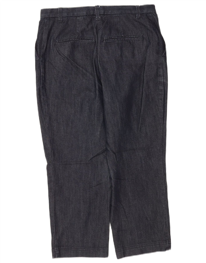 Marks & Spencer Pantalones Capri para Mujer UK 12 Medium W30 L22 Azul Marino