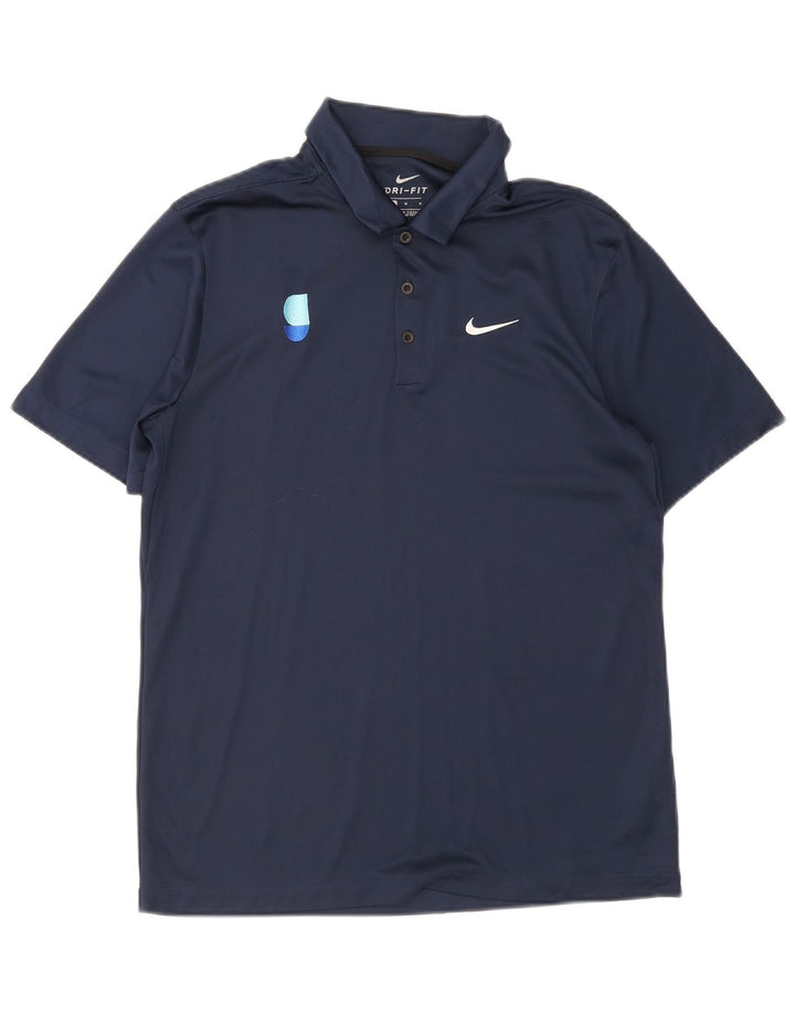 Polo Nike Dri Fit para hombre Poliéster azul marino mediano