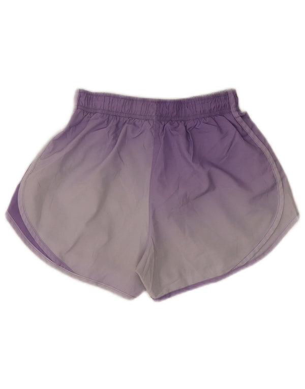 Nike Pantalones cortos deportivos Dri Fit para mujer UK 4 XS Púrpura Colorblock Poliéster