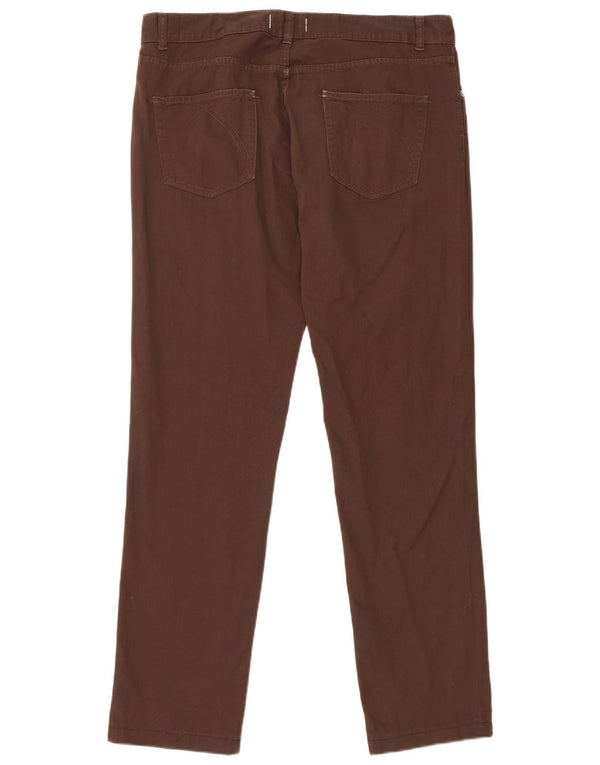 Benetton Hombre Pantalones Casuales Rectos W36 L32 Marrón