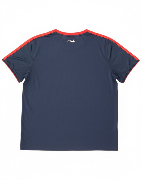 Fila Camiseta para hombre Top 2XL Azul marino Colorblock Poliéster