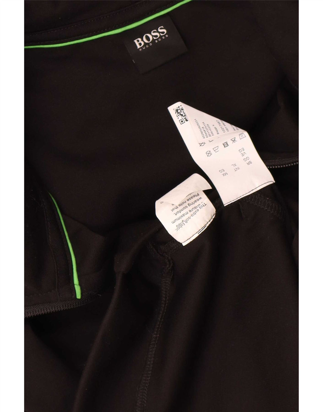 Hugo Boss Sudadera con capucha y cremallera para hombre XL Poliéster negro