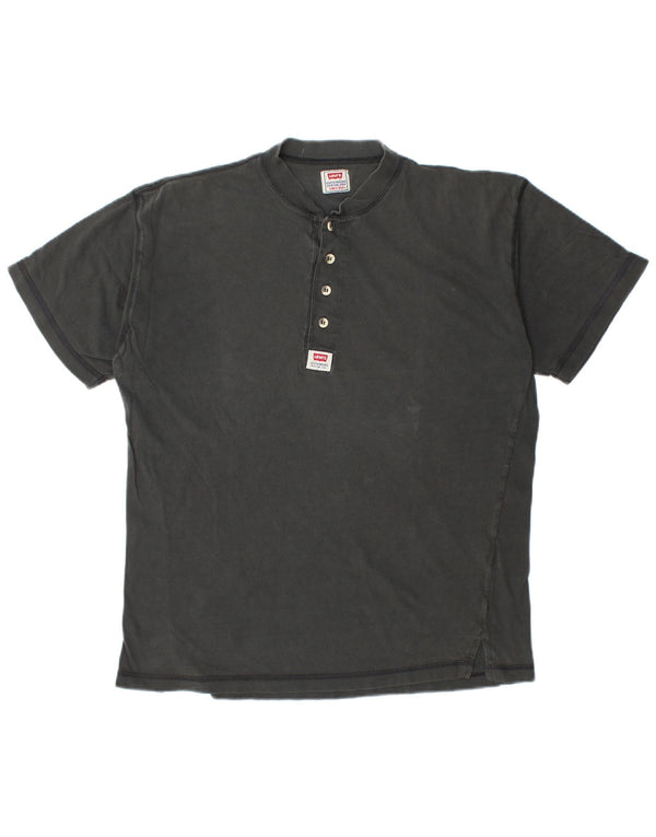LEVI'S - Camiseta para hombre, talla grande, algodón negro