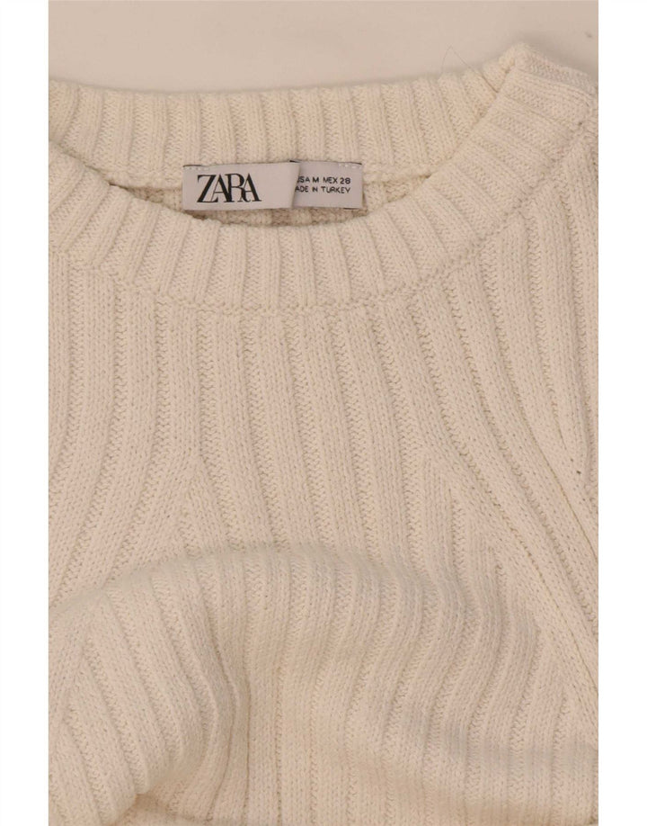 Zara Mujer Chaleco Top UK 44 Medio Blanco