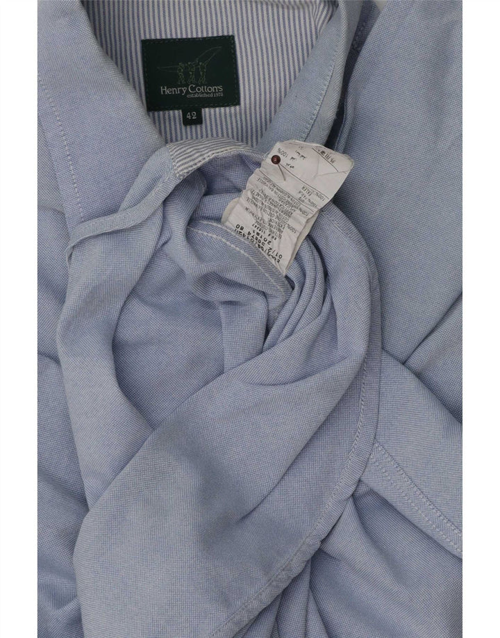 Henry Cottons Camisa para hombre Talla 42 Algodón azul grande