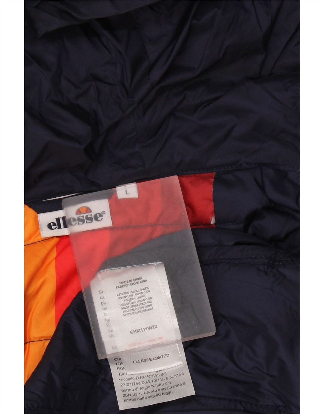 Chaqueta acolchada con capucha para hombre Ellesse UK 40 Large Nylon azul marino