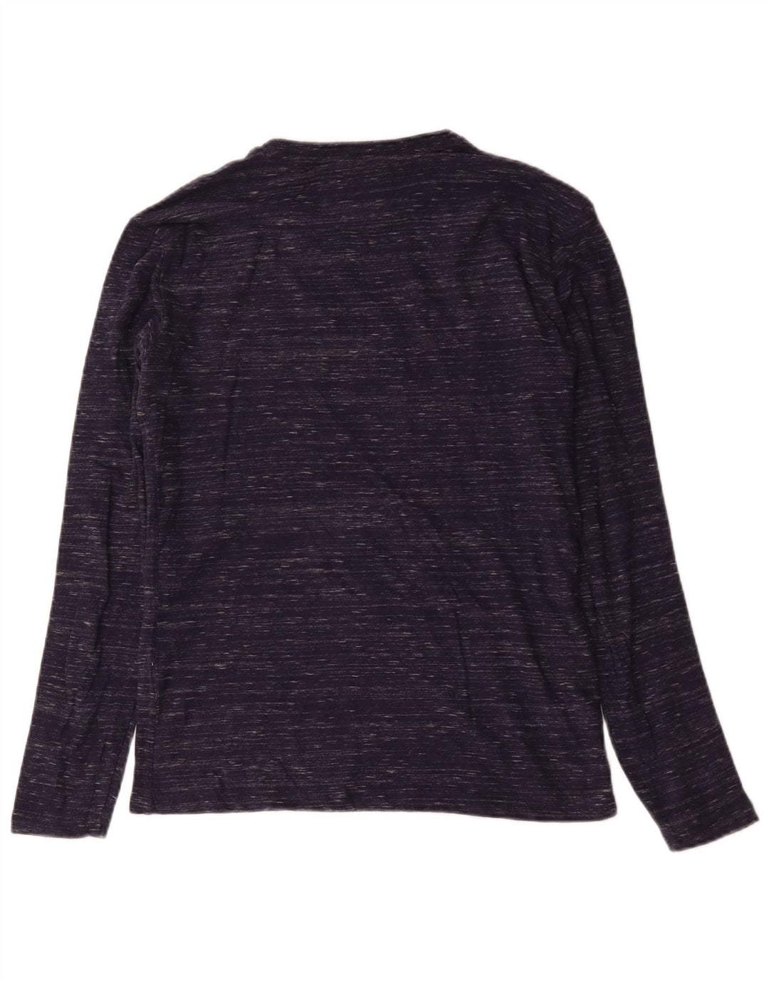 Superdry Hombre Top De Manga Larga De Algodón Moteado Azul Marino Pequeño