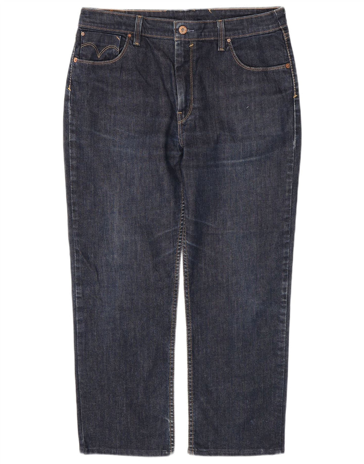 Vaqueros Levi's Crop Rectos Mujer W34 L26 Algodón Azul Marino