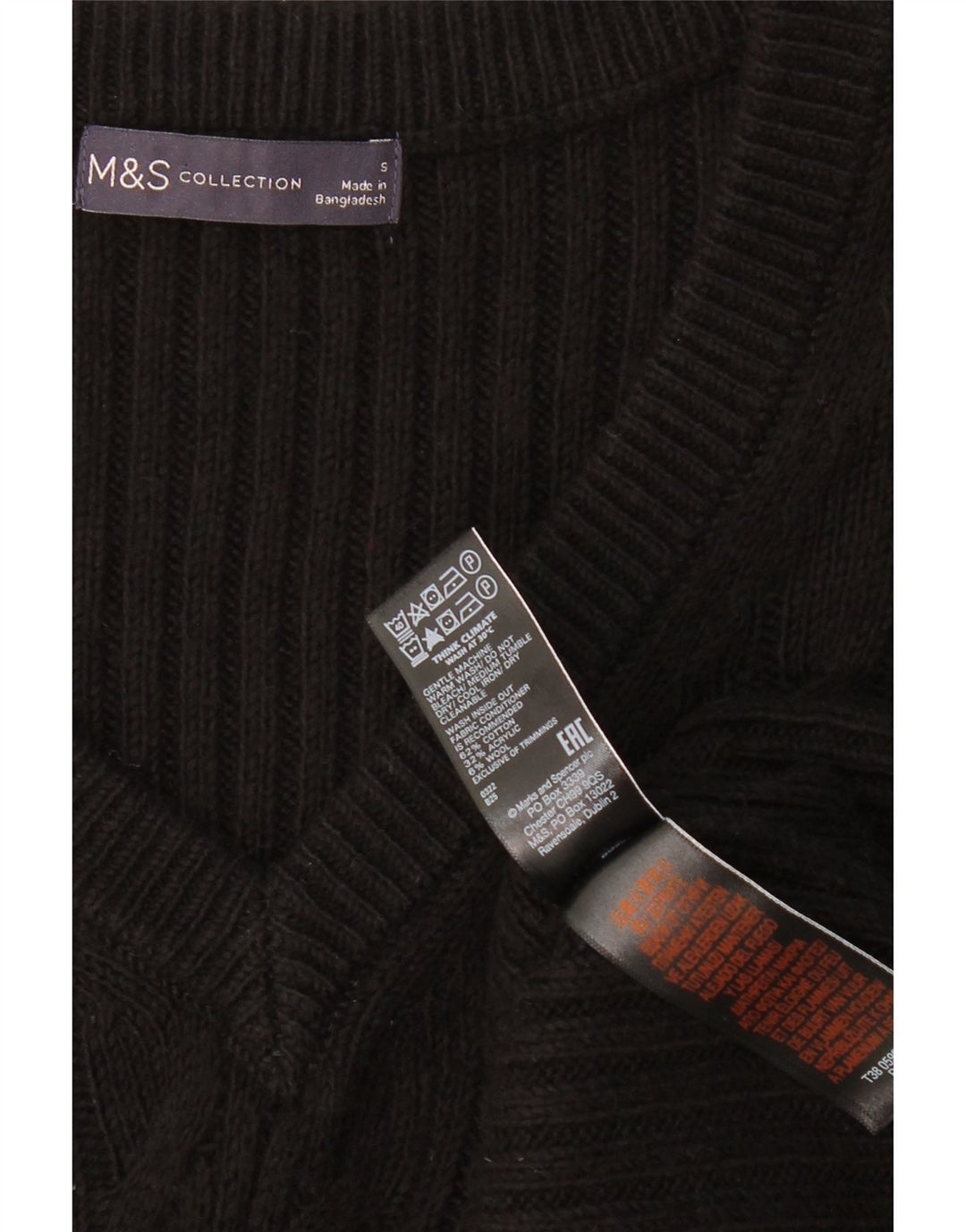 MARKS & SPENCER Camiseta sin mangas de gran tamaño para mujer UK 10 Small Black Cotton