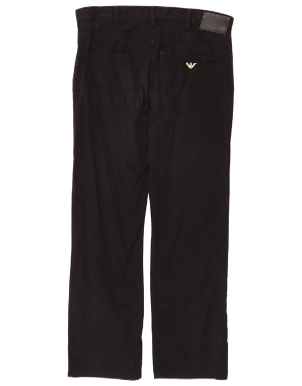 Armani Hombre Pantalones Casuales Rectos W32 L28 Negro