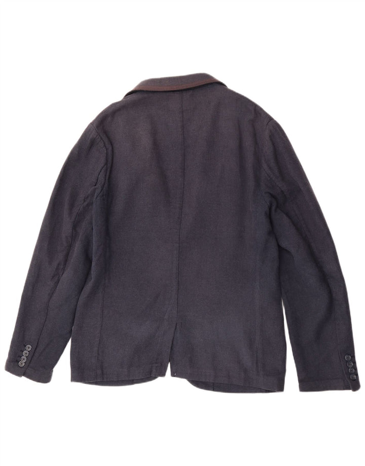 Penguin - Chaqueta tipo blazer con 1 botón para hombre, talla 40, talla grande, algodón azul marino