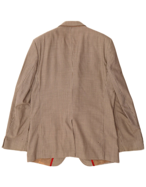 Hugo Boss Chaqueta tipo blazer de 2 botones para hombre EU 54 2XL Lana virgen gris a rayas