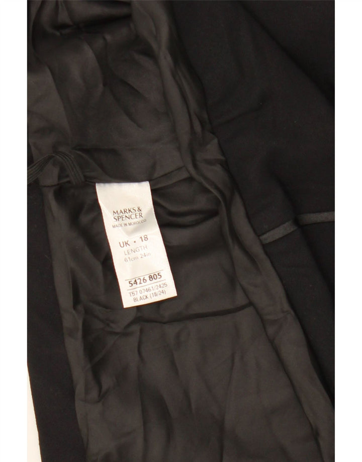 Marks & Spencer Falda Acampanada para Mujer UK 18 XL W40 Poliéster Negro