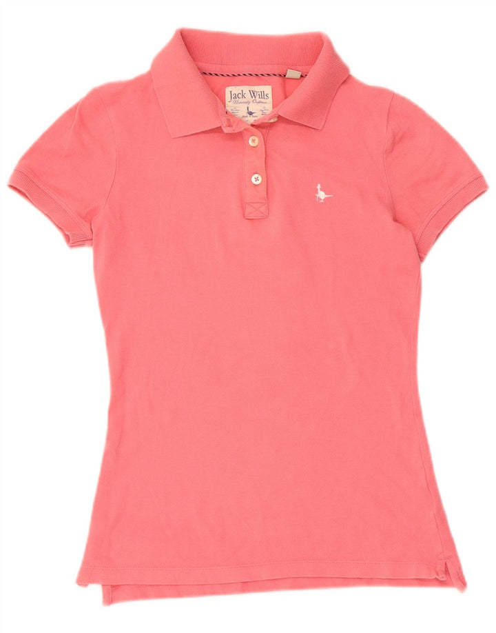 JACK WILLS Polo para mujer UK 8 Small Pink Cotton