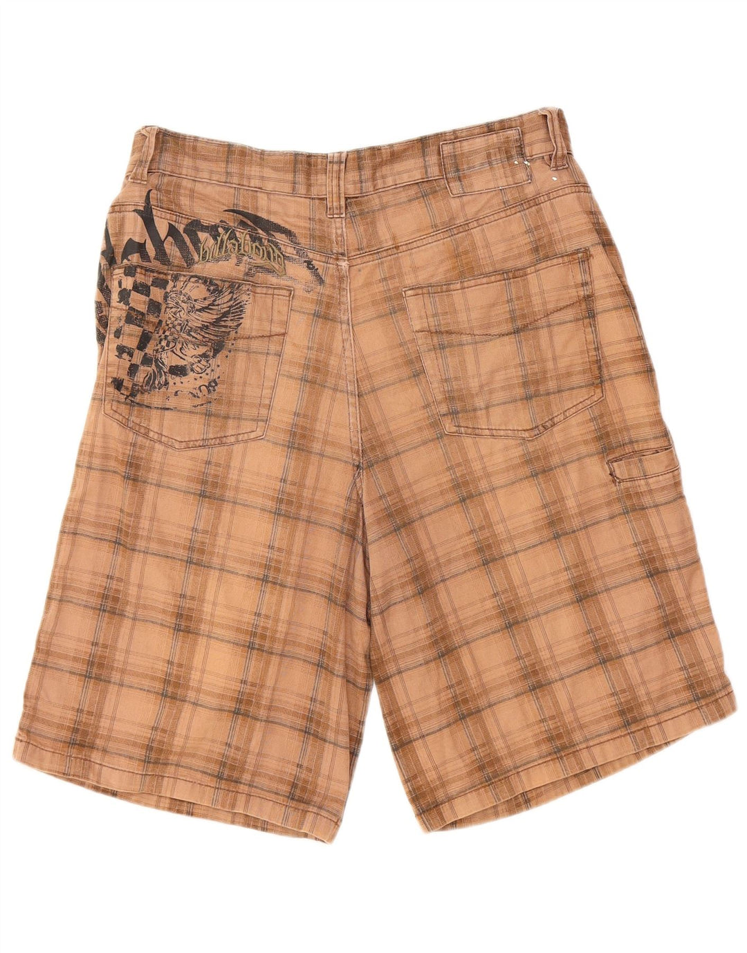 BILLABONG Pantalones cortos casuales gráficos para hombre W32 Algodón a cuadros beige medio