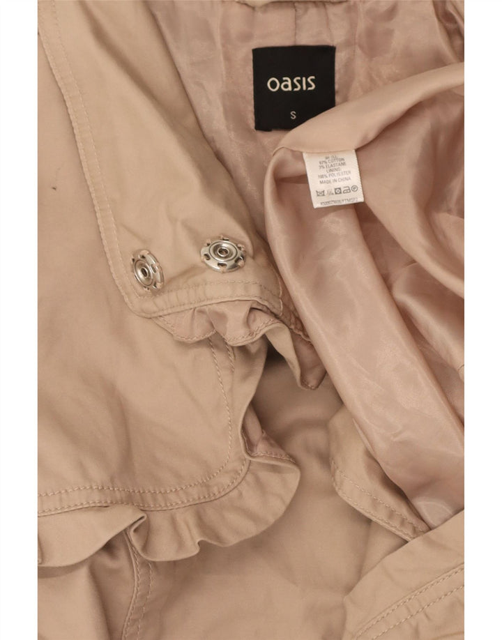 OASIS Womens Overcoat UK 10 Small Beige Cotton