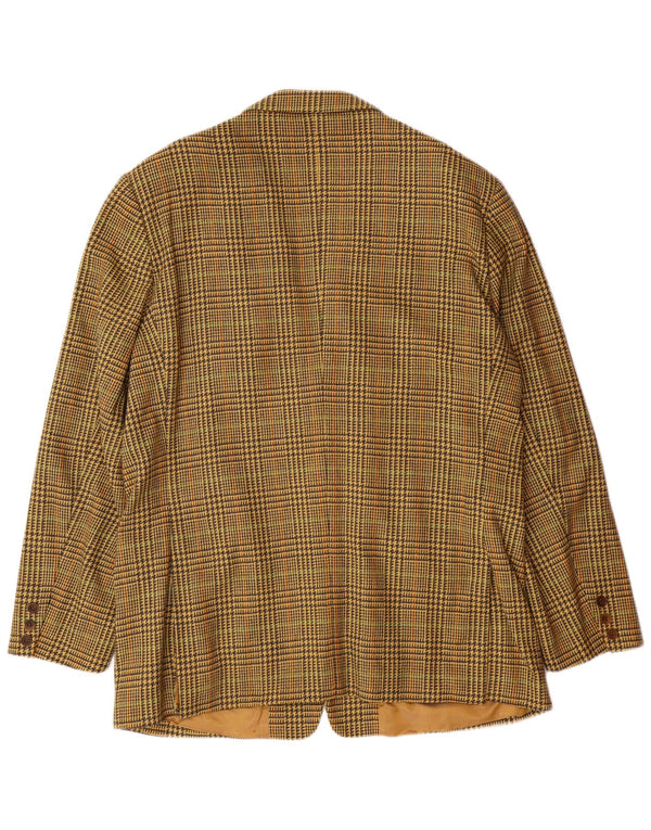 BYBLOS Chaqueta tipo blazer de 3 botones para hombre IT 54 2XL Pata de gallo amarilla