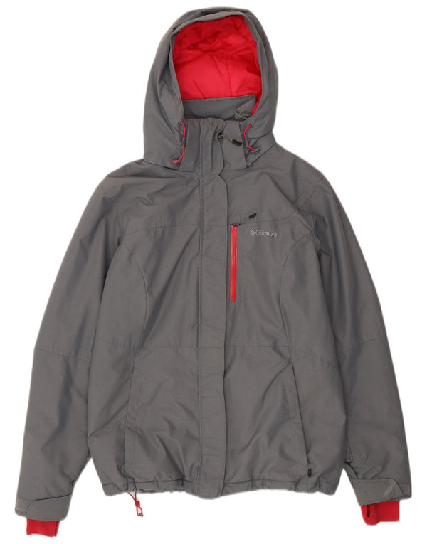 Columbia Chaqueta cortavientos con capucha Omni-Heat para mujer UK 46 Large Nylon gris
