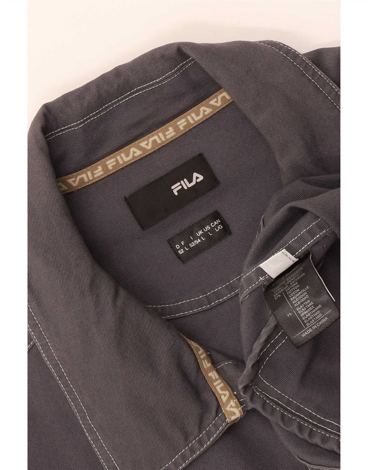 Fila Chaqueta utilitaria para hombre Reino Unido 40 Algodón gris grande