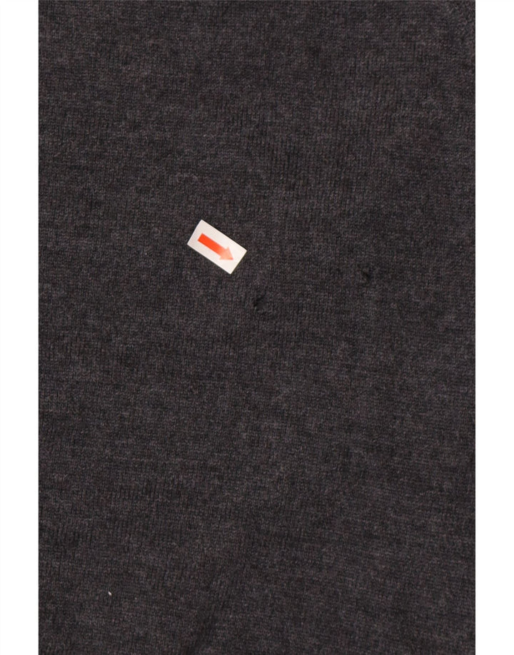 Zara Hombre Jersey Cárdigan XL Lana Gris