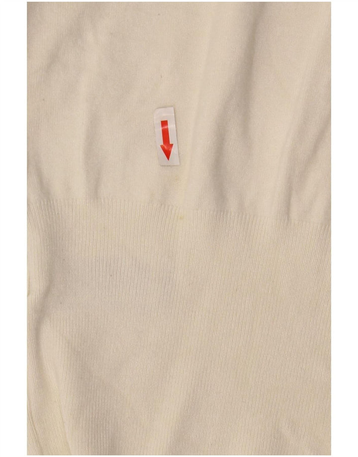 Marks & Spencer Suéter tipo jersey con cuello barco para mujer UK 12 Medium Off White