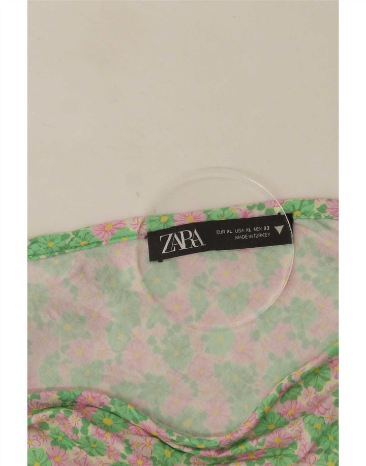 Zara Mujer Minifalda XL W32 Multicolor Floral