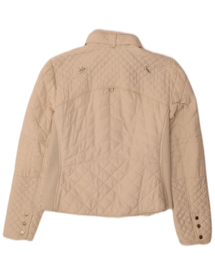 Zara Mujer Chaqueta Acolchada UK 46 Grande Poliéster Beige