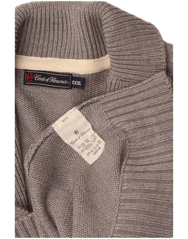 Conte of Florence - Cárdigan para hombre (3XL, lana gris)