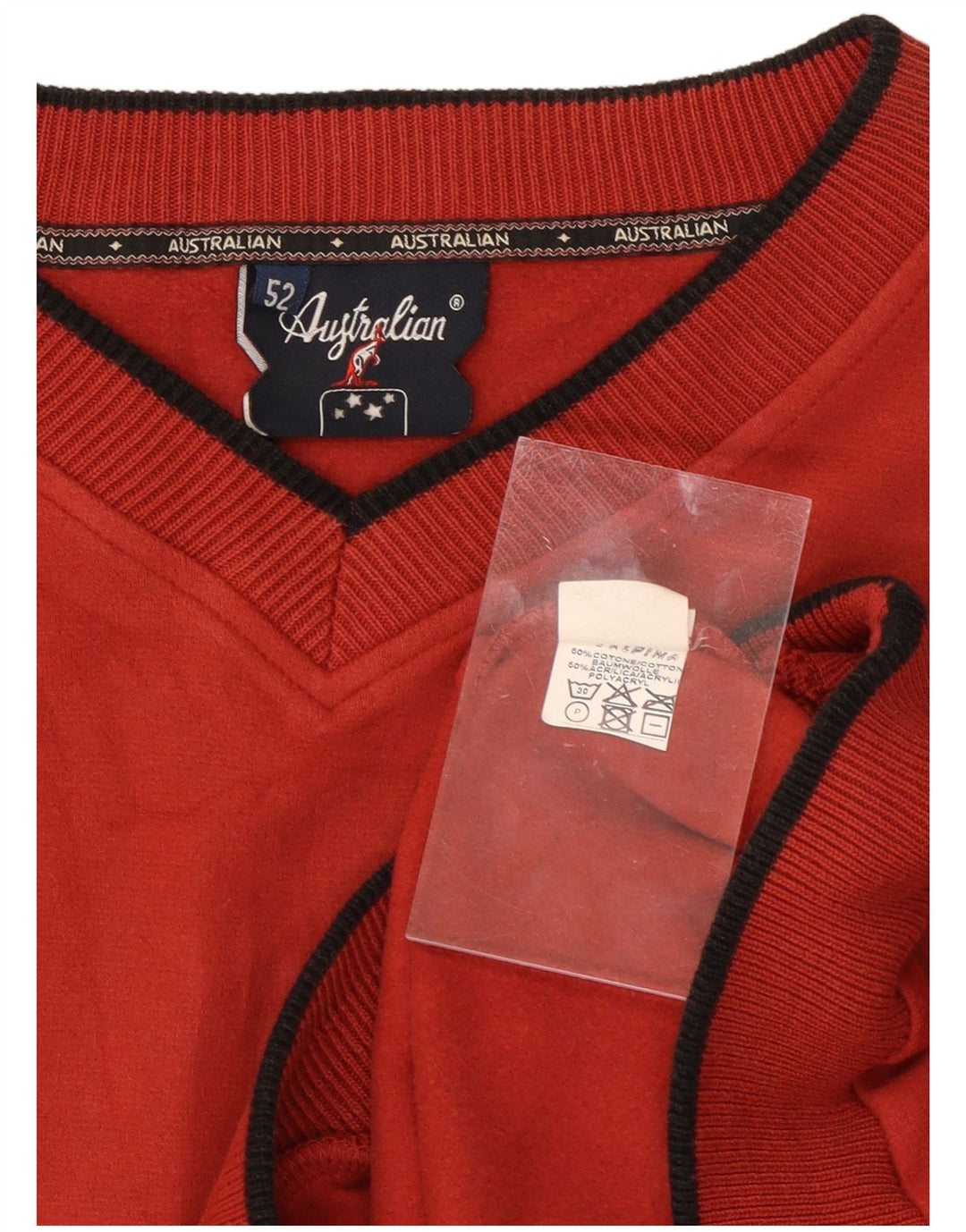 AUSTRALIAN L'ALPINA Sudadera para hombre Jumper IT 52 Grande Algodón rojo