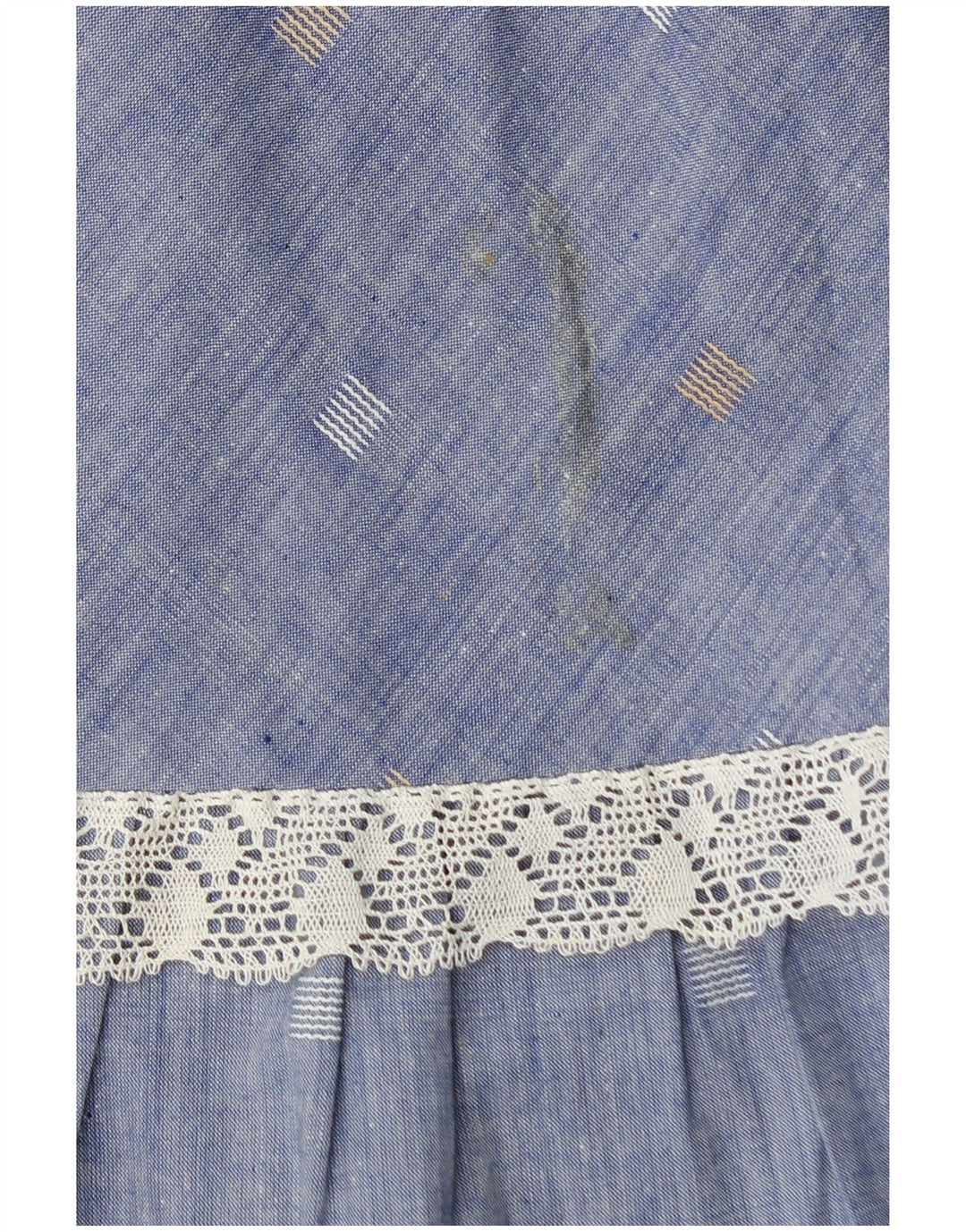 Falda maxi vintage para mujer W28 azul medio manchado