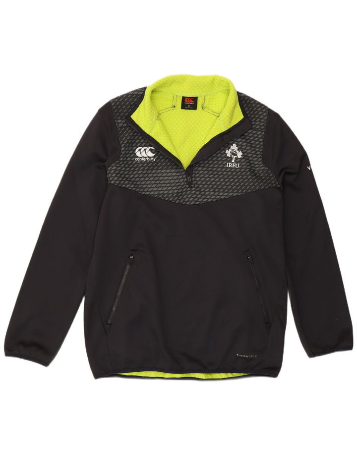 Canterbury Mens IRFU Zip Neck Jersey Chándal Top Medio Negro Poliéster