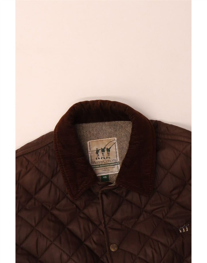 HENRY COTTONS Chaqueta acolchada para hombre UK 46 3XL Marrón Nylon