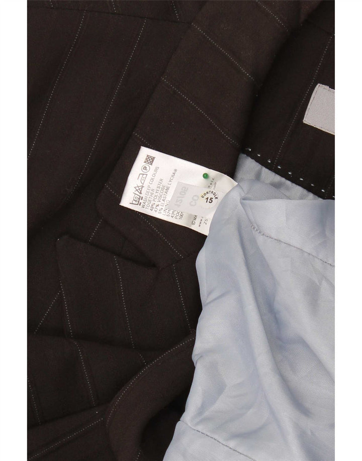 Marks & Spencer Abrigo para mujer UK 20 2XL Marrón Poliéster a rayas