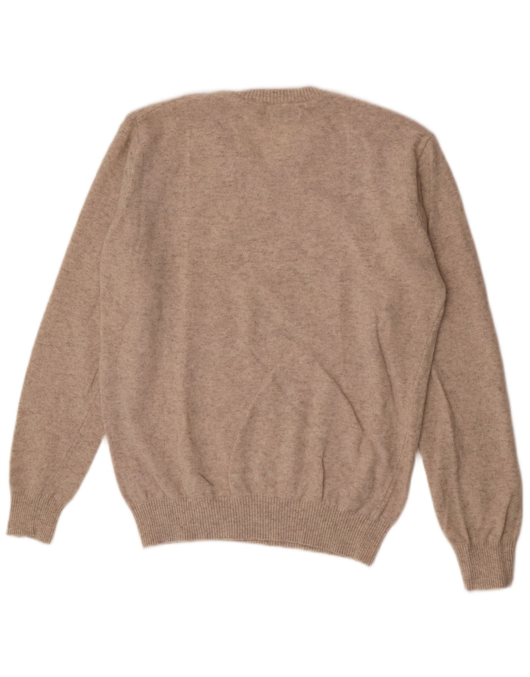 Lambretta Jersey con cuello en V para hombre, talla grande, lana de cordero beige
