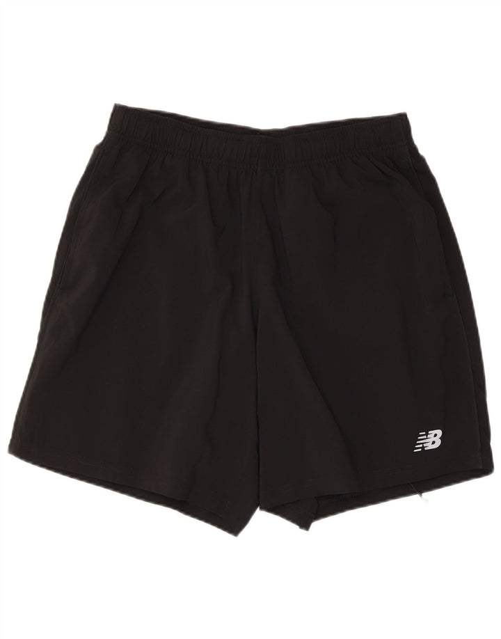 New Balance Pantalones cortos deportivos para hombre Poliéster negro mediano