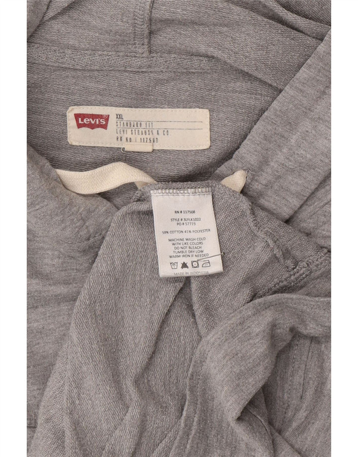 Levi's Chaqueta de chándal con capucha para hombre, talla 2XL, algodón gris