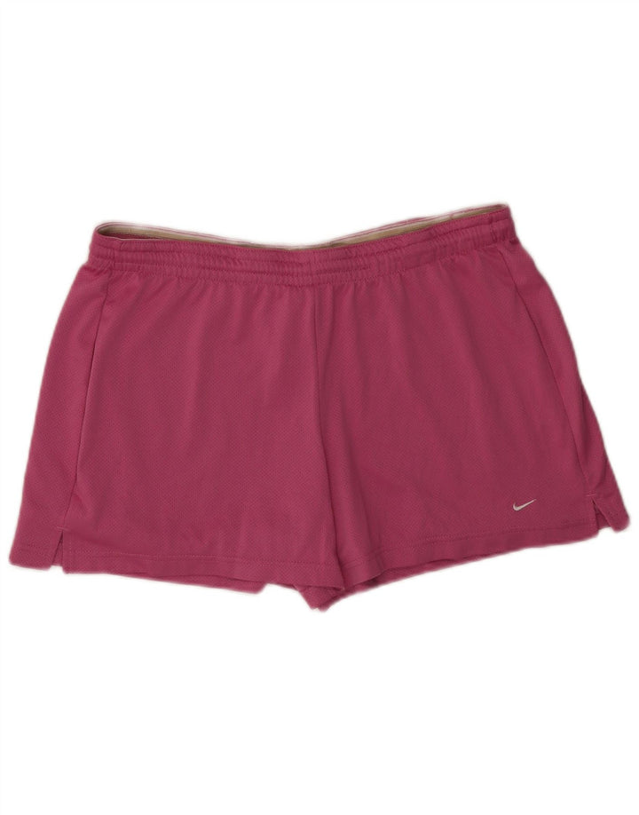NIKE Pantalones cortos deportivos para mujer US 12/14 Grande Rosa Poliéster