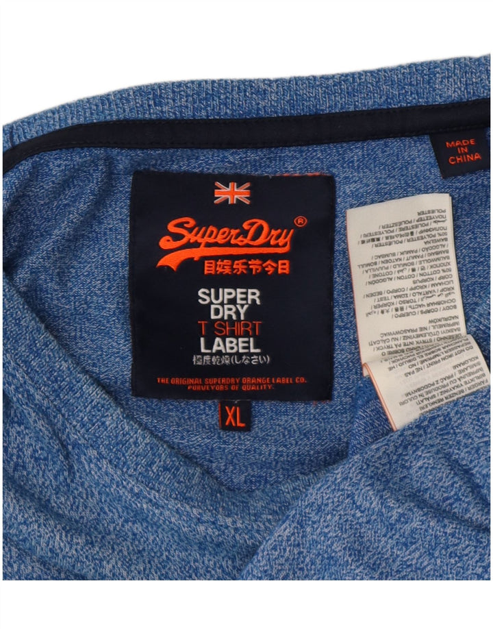 Superdry Camiseta gráfica para hombre Top XL de algodón moteado en azul