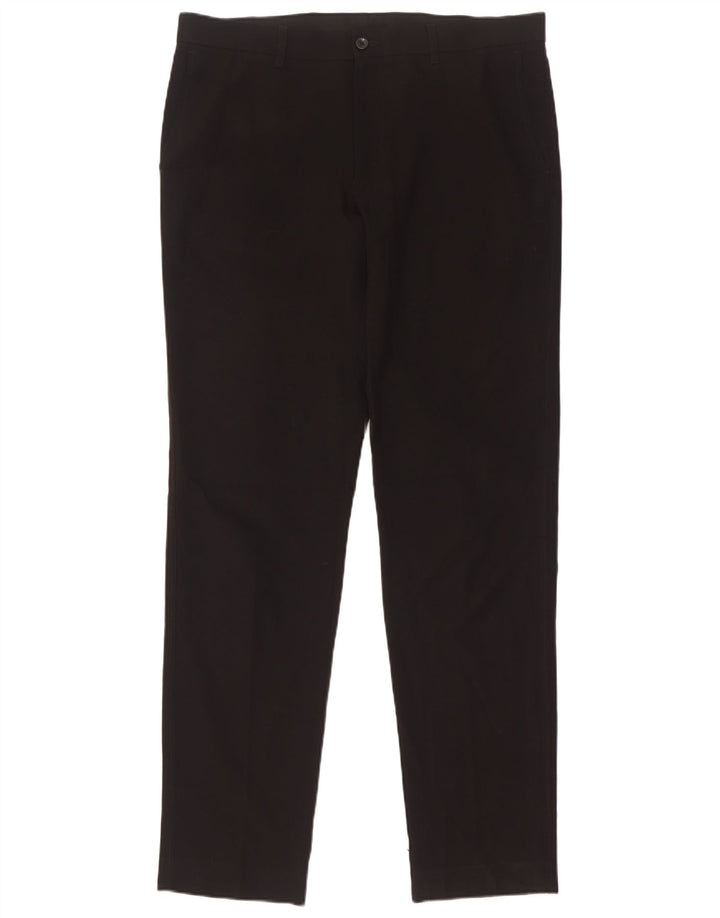 Marks & Spencer Pantalones chinos ajustados para hombre W34 L33 Poliéster negro