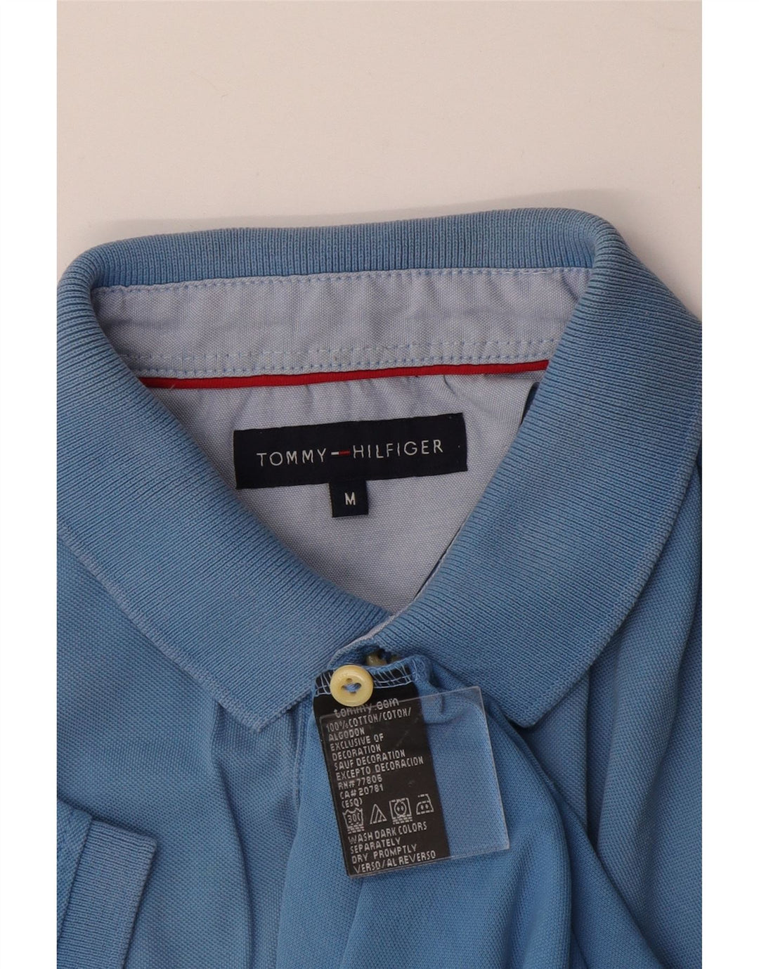TOMMY HILFIGER Polo para hombre de algodón azul medio
